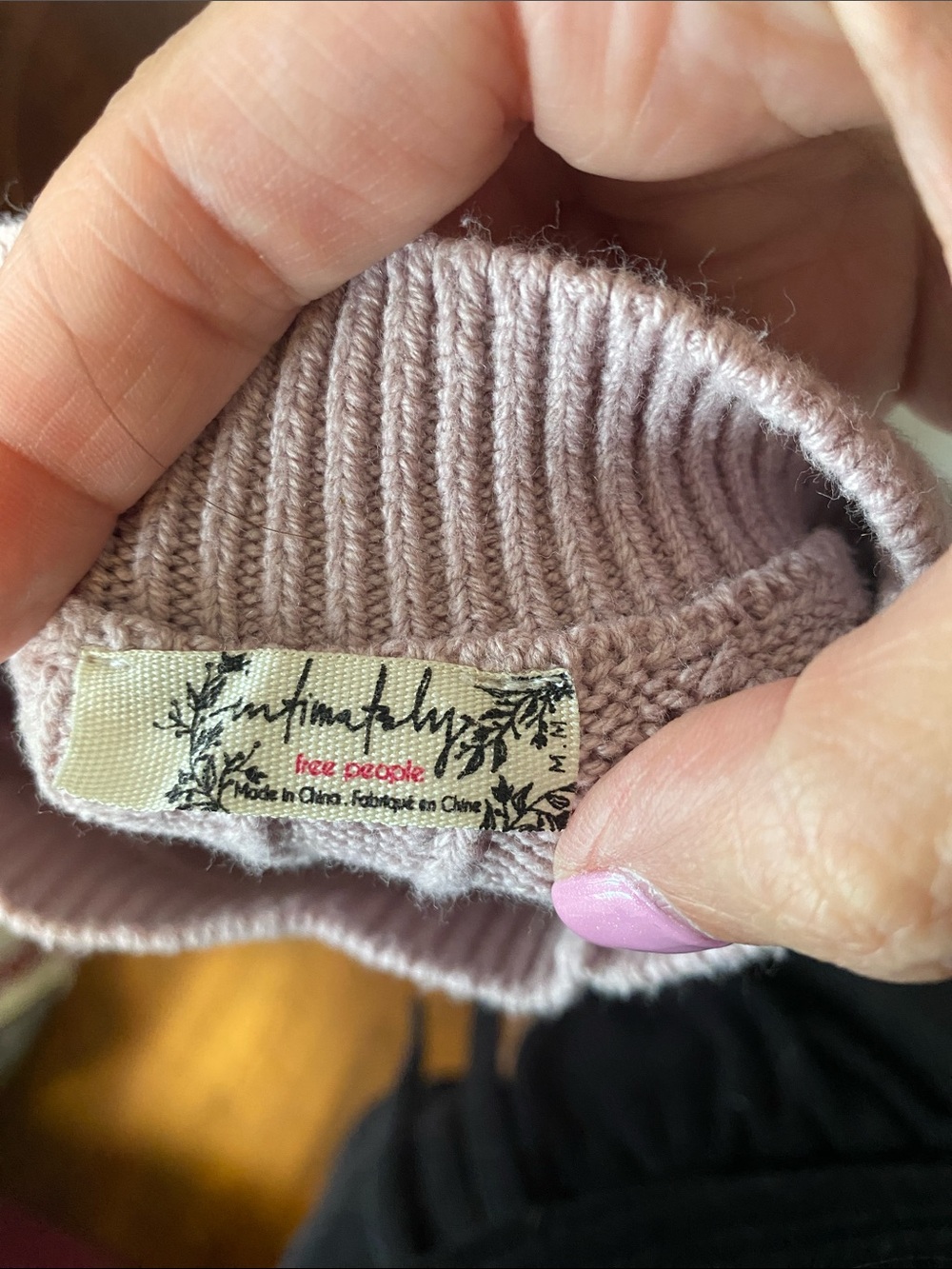 Free People Cropped Knit Crewneck Sweater in Mauve - Picture 3 of 3